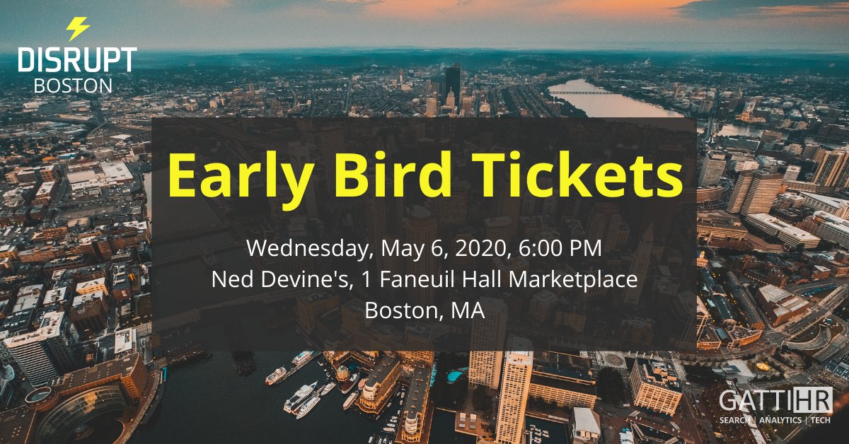 Today is the LAST DAY to get Early Bird tickets. These tickets are selling fast so make sure you get yours ASAP! #disrupthr #disrupthrboston #earlybird #humanresources 

eventbrite.com/e/disrupthr-bo…