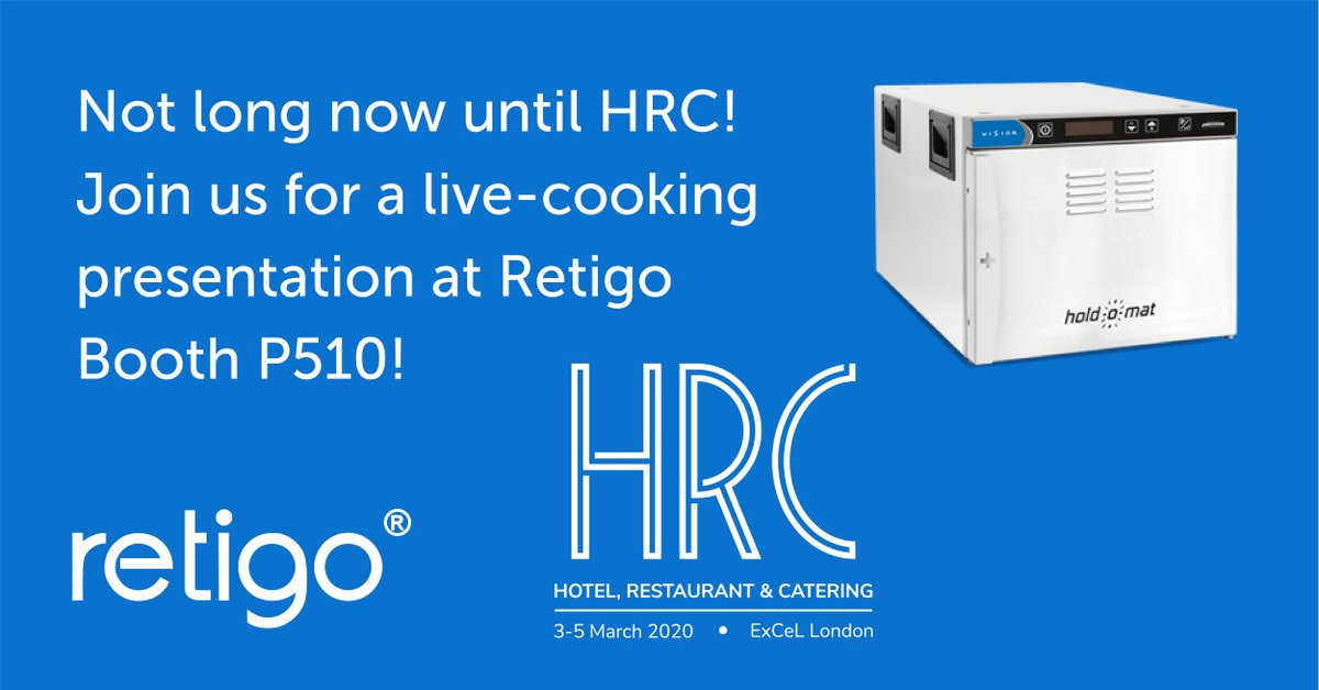 Not long now until <a href="/HRC_Event/">HRC</a>!

Join us for a live-cooking presentation at Retigo Booth P510.

#hotelrestaurantcatering #ovenmanufacturer
