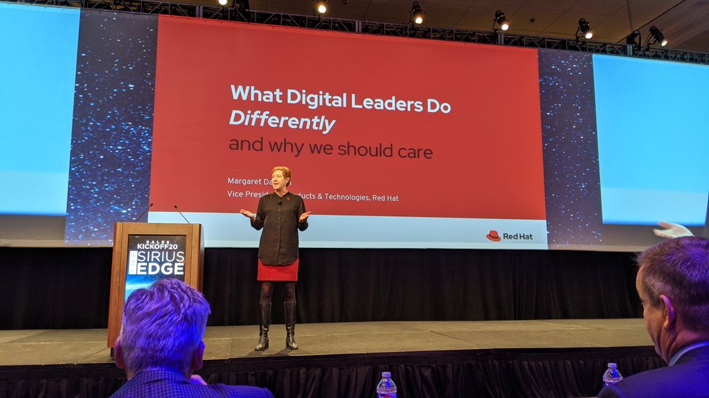 s4v0's tweet photo. @seattledawson kicking of Friday at The Sirius Edge SKO 2020! @RedHatPartners #gladtobehere https://t.co/7JwG2Fe802