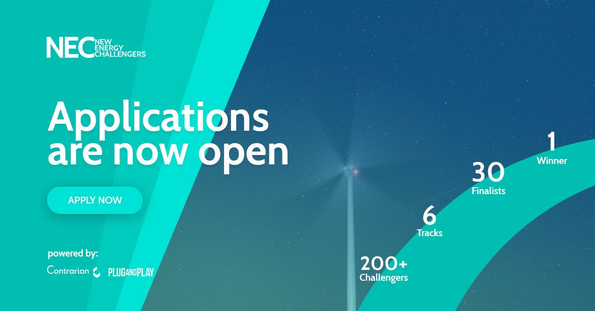 We're excited to partner with Energy Tech Summit, bringing together top players in #Energy &amp; #Mobility

Applications are open for New Energy Challengers, a chance for startups to win equity free prize money, &amp; the attention of global media &amp; 75+ VCs 👉 bit.ly/2uDNYpx
