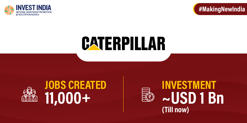 InvestIndiaUSA's tweet photo. #MakingNewIndia
With an investment of ~USD 1 Bn, @CaterpillarInc has been a key partner in #NewIndia's growth across sectors such as mining, transportation, power generation, & construction. Explore more #SuccessStories at https://t.co/QiVzTi7Td5 @USAmbIndia @USAndIndia @DIPPGOI https://t.co/zYdbxZ13Ct