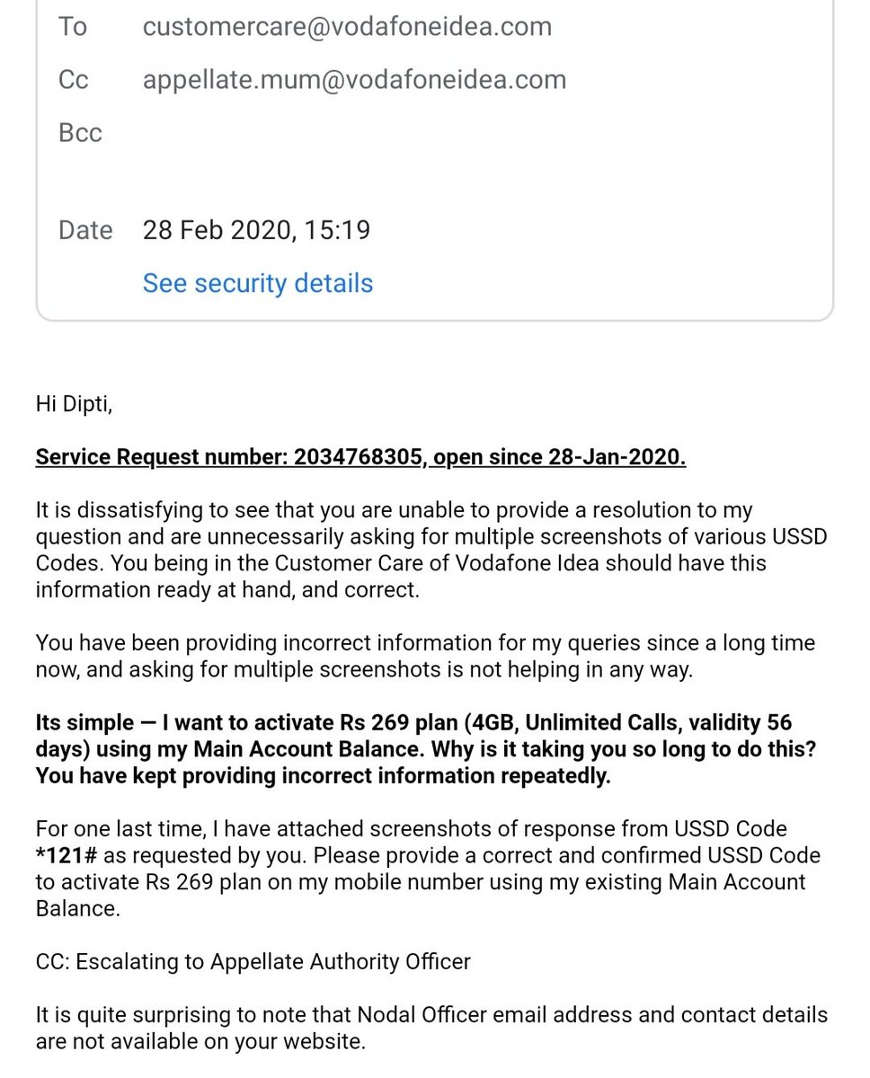 Now they askd me to provide screenshot of *121# Why? Aren't u supposed to know how ur system works? Frm the past 1 month, I'm trying to get u guys to tell, how to activate Rs269 plan using my existing main Balance? Ur incompetence is par imagination. Refer interaction in images.