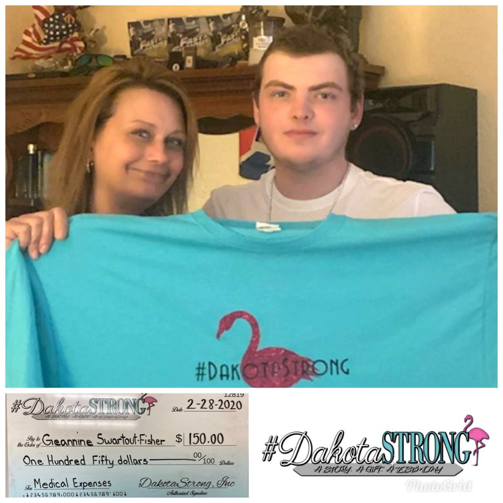 DakotaStrongInc's tweet photo. Dakota Fisher has an aggressive form of Hodgkins Lymphoma. His mom Geannine has not been able to work consistently and be available for his care. This is why DakotaStrong exist! This is our mission! Thank you to all that give and the families who allow us to share! #Dakotastrong https://t.co/VwoWO0dBGo