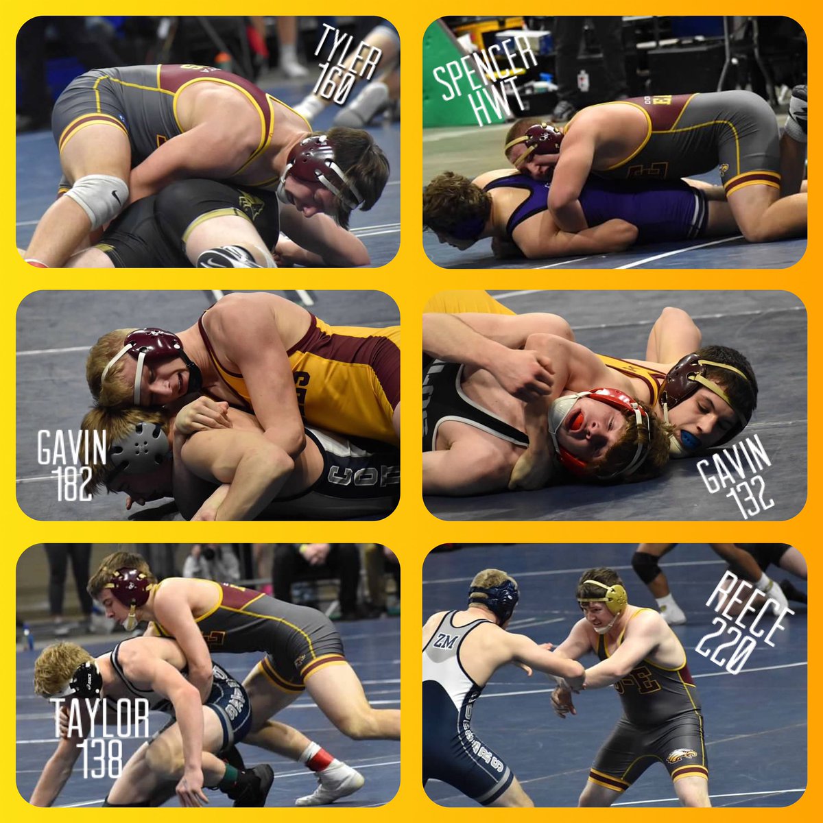 DEWrestling's tweet photo. First round starts at 9AM!!! Good luck to Gavin Gust, Taylor DeFrang, Tyler Shea, Gavin Dabelstein, Reece Lemke and Spencer Welsh! https://t.co/Aiz9QvpLdL