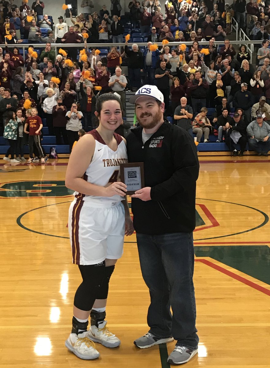 15th District Championship player of the game sponsored by Patriot Sports Radio <a href="/DelkKarleigh/">Karleigh Delk</a> 28 points 11 rebounds #PSR