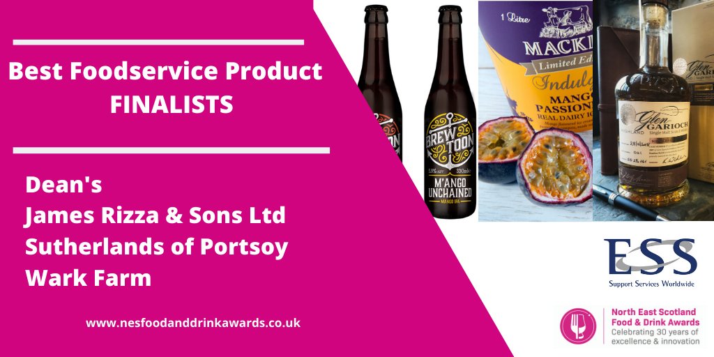 Well done to our Best Foodservice Product finalists: <a href="/DeansShortbread/">Dean's</a> <a href="/Rizzasicecream/">Rizza's Ice Cream</a> <a href="/suthofportsoy/">Sutherlands of Portsoy</a> 🏅#NESAwards #Aberdeenshire #Moray