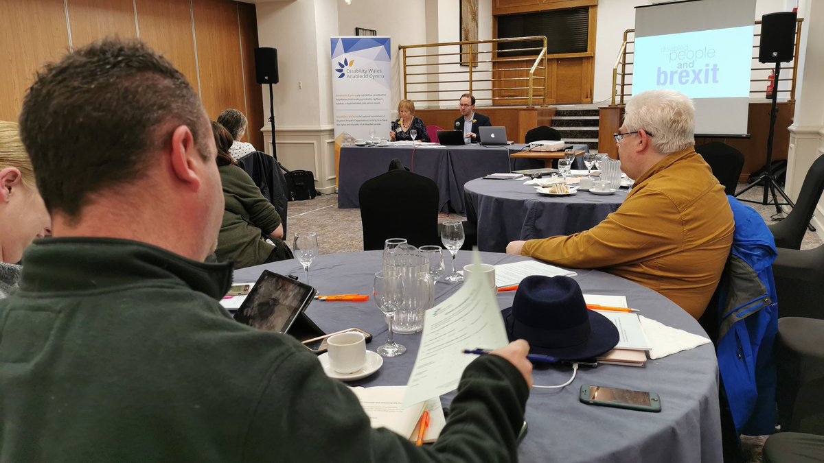 DisabilityWales's tweet photo. A very interesting and in depth feedback session with stakeholders. Charles Whitmore cascades the group discussion to the floor: "there are worries about social care and health care". #brexitwhatnext #HaveYourSay https://t.co/MDTdY3CyqK