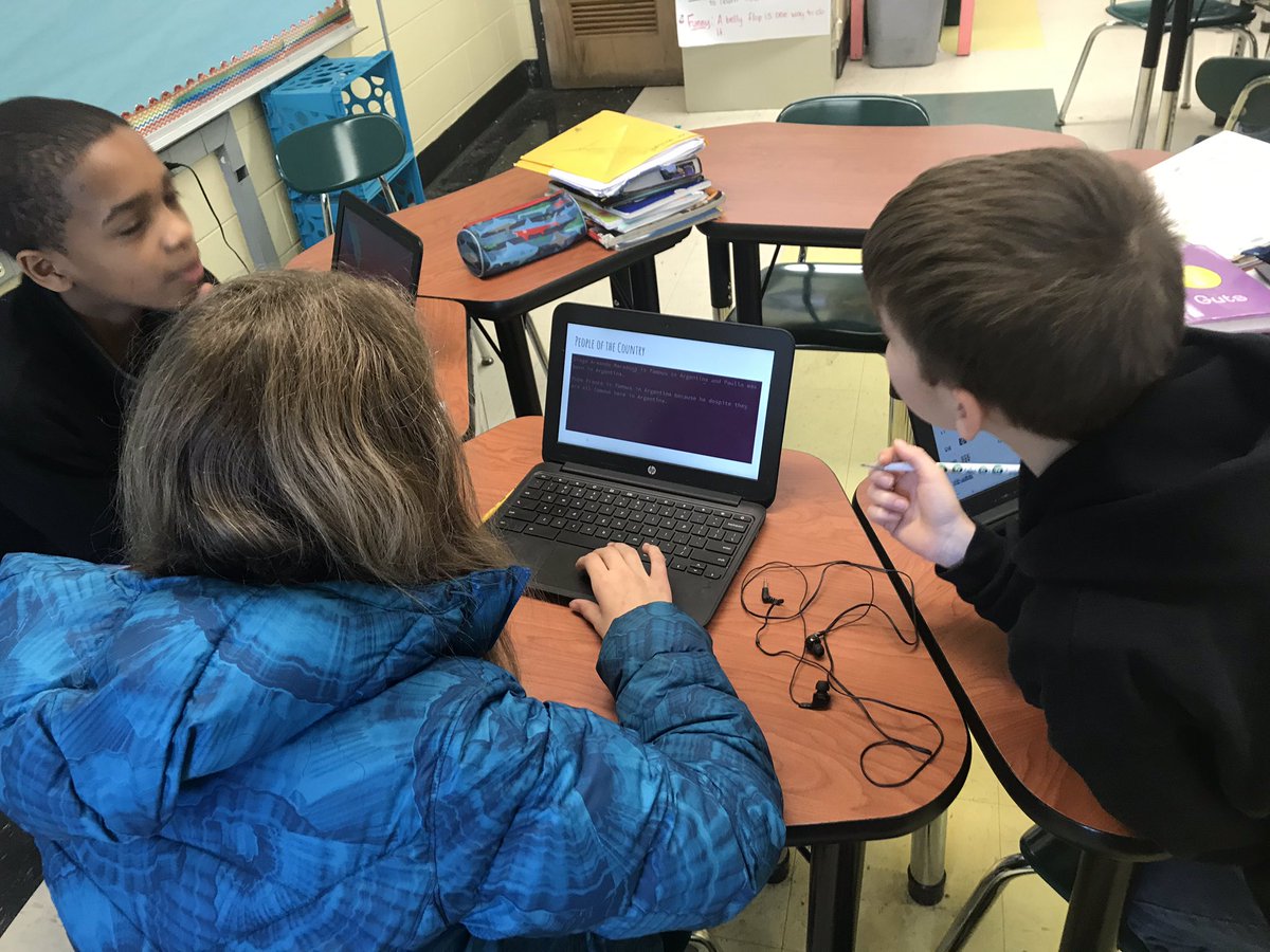 MrsWilson_6th's tweet photo. Presentation day ! Students worked in groups to present there slide shows on a country they researched as well as provided feedback to each other. #TeamAmelia #AmeliaFirst @BobbyTShockley1 @dantrumpacms @ACMSRaiders https://t.co/2B4YEzMqXO