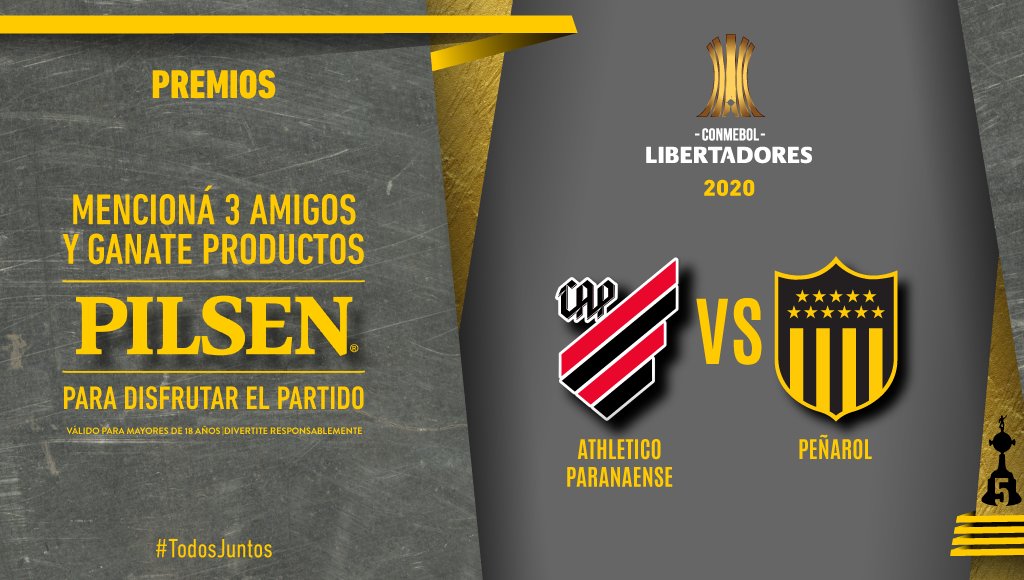 OficialCAP's tweet photo. 🍻 ¡Este martes debutamos por la
Copa Conmebol @Libertadores en Brasil 🇧🇷 y junto a @PilsenUruguay te invitamos a disfrutarlo con amigos! 👉 RT esta publicación y mencioná a 3 amigos para participar por productos 🍺 https://t.co/LeitYqEZCT