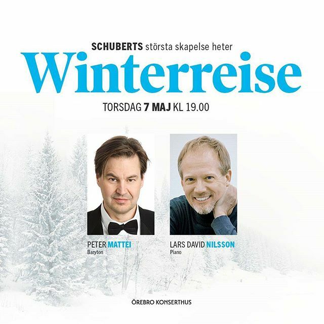Vi har den stora äran att presentera en av Sveriges sångmässiga storheter: Peter Mattei. Tillsammans med pianisten Lars David Nilsson framför de Schuberts episka sångcykel Winterreise. Duon har gjort cykeln på både SVT och på skivinspelning - snart även på Örebro Konserthus …