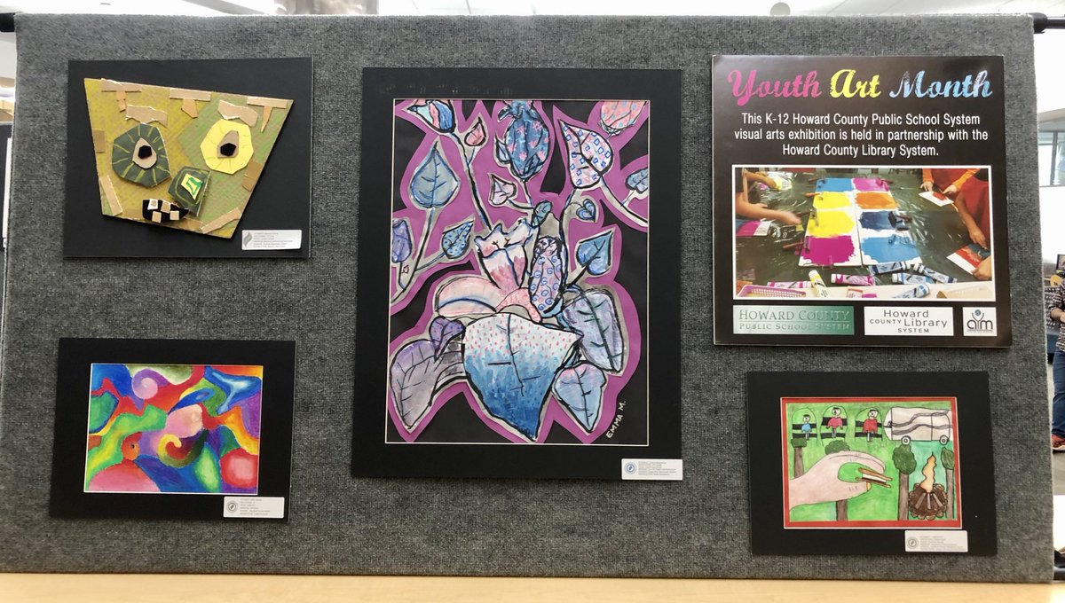 hcpss_visualart's tweet image. Congratulations to all the HCPSS visual artists included in the YAM at the HOCO Miller Branch Library The work exemplifies the hard work and dedication of students and their teachers.  ⁦@hcpss_FineArts⁩ ⁦⁦@HcpssA⁩ @hoco_library
