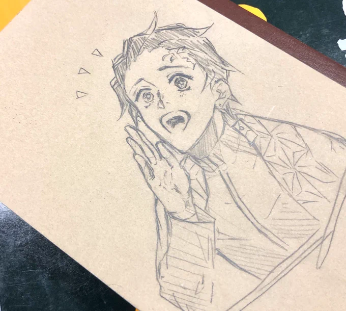 らくがきだけど受験期に鬼滅もちょっとだけ描いてた 