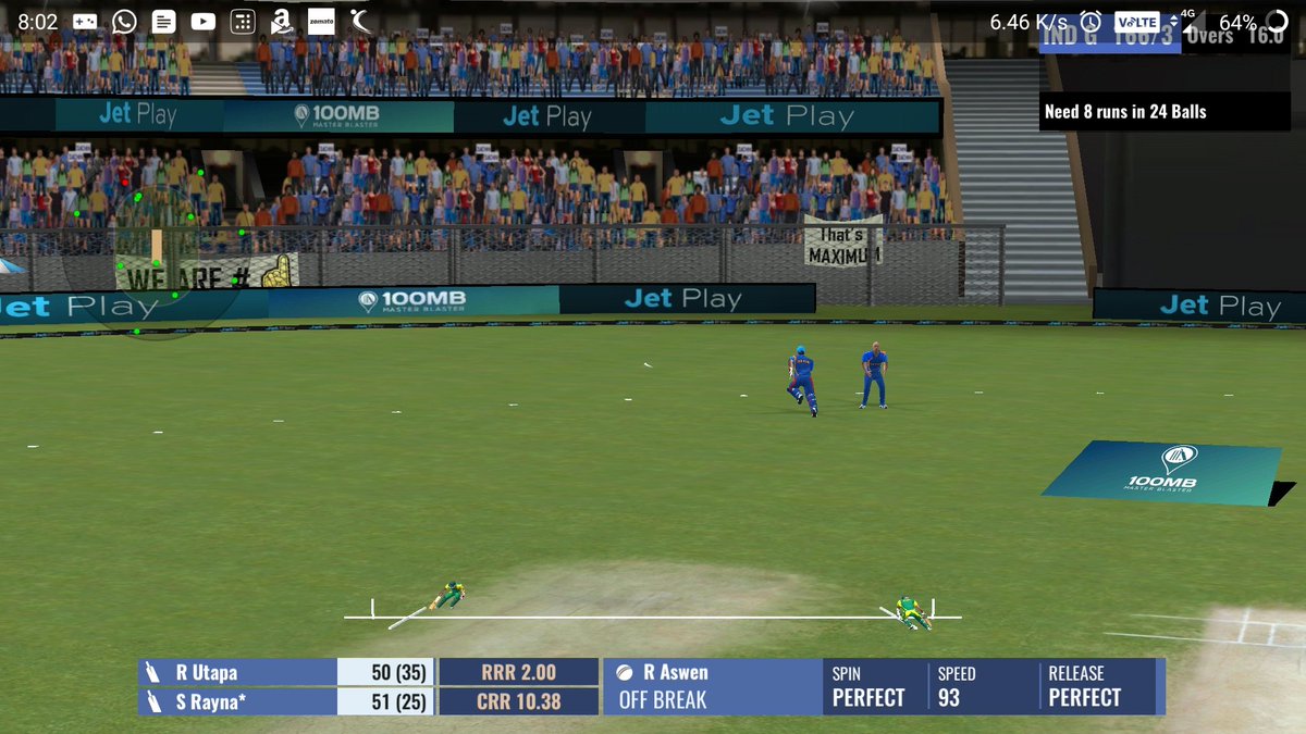 _sagarhs_'s tweet photo. @SachinSagaGame the latest update has lot of glitches which is making the playing experience very bad... Look at the attached screenshot the fielder is places in the exact position but he isn't moving at all.. the keeper will run n pick the ball... https://t.co/7FvxFDfO8y