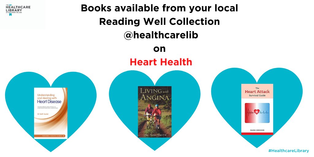 Good hearty read! Some of the books from #ReadingWell Collection at RVH on Heart Health. Call in and check them out or request from your local #HealthcareLibrary branch.
@BelfastTrust  @_NIMDTA  @NHSCTrust  @setrust  @SouthernHSCT  @WesternHSCTrust  #loveyourheart