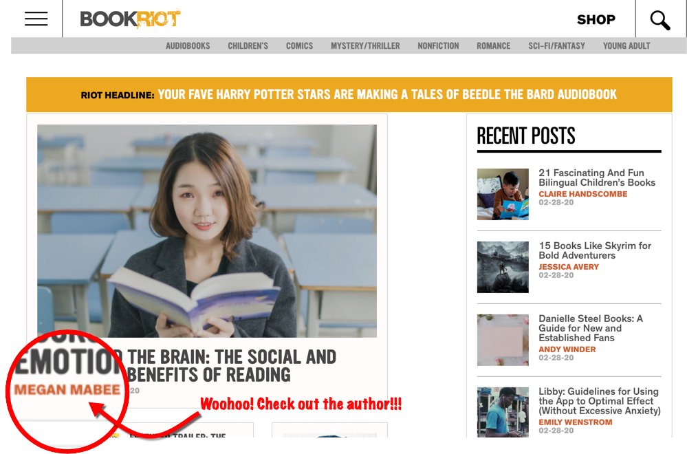 Look at who is the featured author on 
@bookriot
 this morning! Woohoo, Ms. Mabee! Congratulations! 
<a href="/NCHS_CT/">NCHS</a> buff.ly/2Vv7kYY