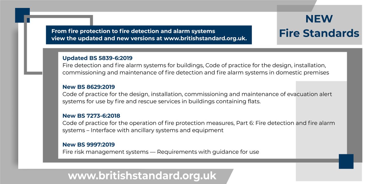 BritishStd's tweet image. NEW Fire Standards #BritishStandards #BS #Fire #FireDetection #AlarmSystems @WiringRegs