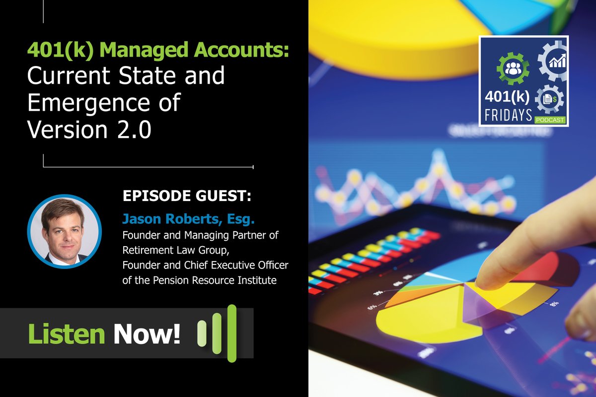 Great to chat with <a href="/JasonRobertsESQ/">Jason C. Roberts</a> &amp; dive into managed accounts in #401k plans. He clearly expects a lot of changes and benefits, or else this would have been a shorter conversation!

Apple Podcasts - apple.co/2uC4uWT
Google Podcasts - bit.ly/2vYBB7B