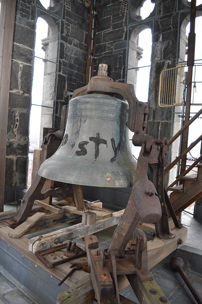 "The 2.5 ton Jones & Co. bell in the clock tower, with the word "rusty" plastered in tar; the ringing mechanism does not function at this time"this is...ominous