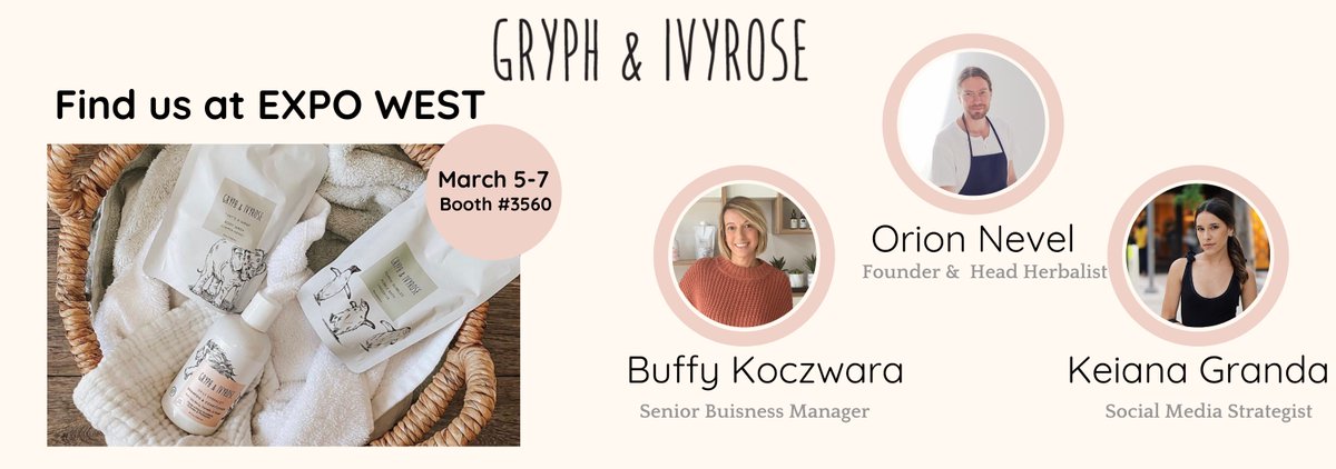GryphandIvyRose's tweet photo. The GIR Team is going to be at EXPO WEST! See you there! https://t.co/mq2NLny2gj