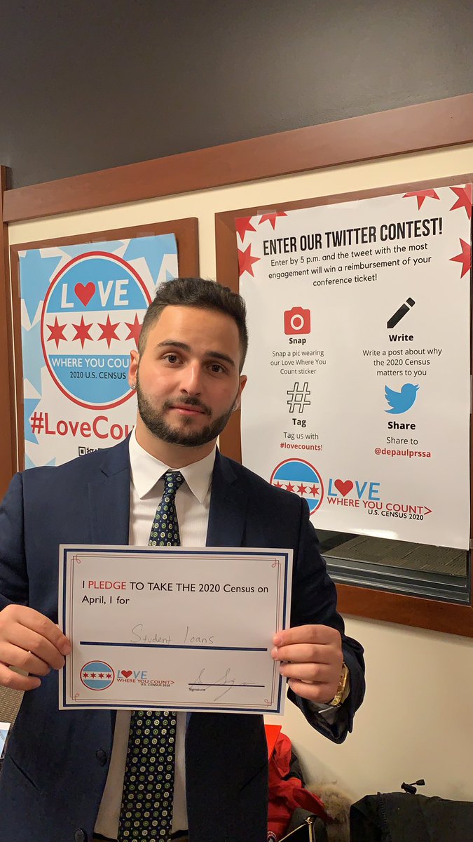 ssinger2000's tweet image. 2020 census supporting #lovecounts @DePaulPRSSA