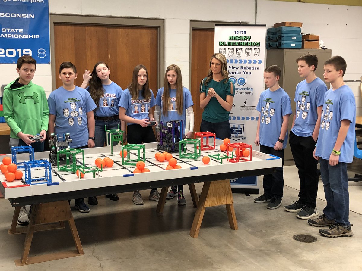 TechEdRocks's tweet image. Good morning sharing @hssdbv teams journey to @VEXRobotics World Championship with Maggie @fox11news . Congrats to the Brainy Blockheads and Brainy Bunch!