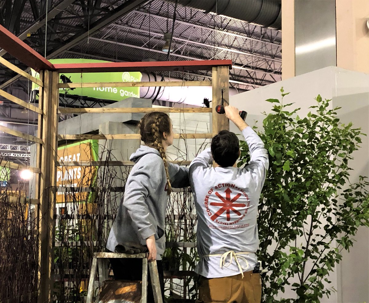 TempleEpps's tweet image. Preparations are in full swing for the #philadelphiaflowershow. Several of our Landscape Architecture students are busy at the Convention Center adding the final touches before the big day.