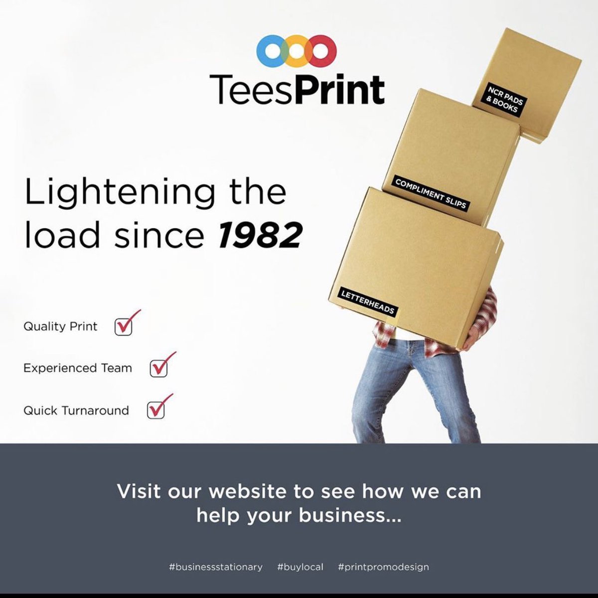 With over 30 years of lightening the load for local businesses, come and see what we can do for your business 📦✅ #businessstationary #buylocal #print #promo #design