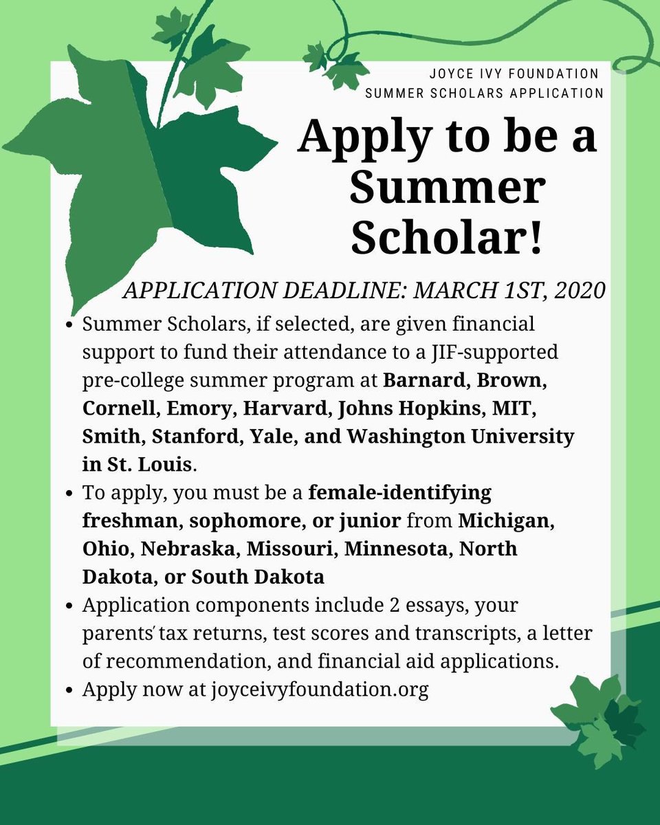 jif_scholars's tweet photo. Our Summer Scholar application deadline closes SO SOON! The deadline is March 1st. If you’re still on the fence about applying, here are some things about us that may encourage you to apply! https://t.co/Jdo9dxYBrv