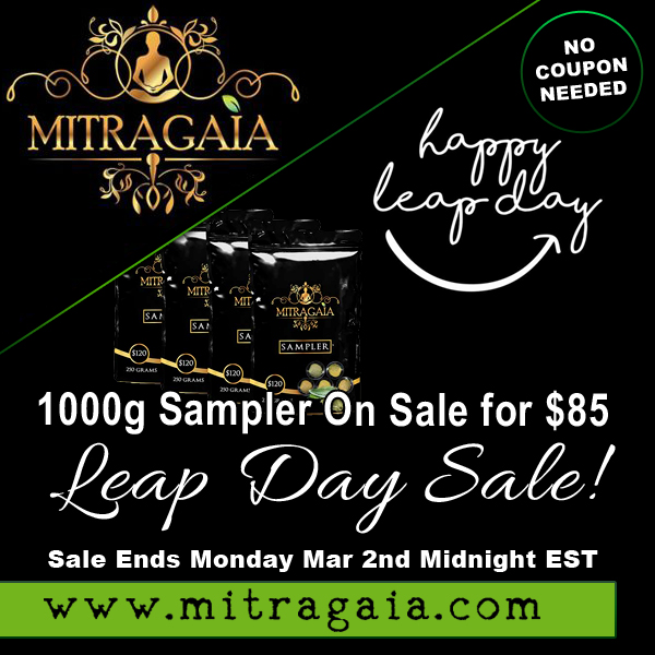 mitragaia's tweet photo. Visit https://t.co/BfulXoRKIE for our #LeapDay sale on kratom samples, tons of strains! #cryptoaccepted (20% rebate for buying w/ #cryptocurrency) #kratom #kratomsupplier #buykratom #mitragaia #btc #kratomsamples #kratomsale #LeapDay2020 https://t.co/V1CbHPf1cM