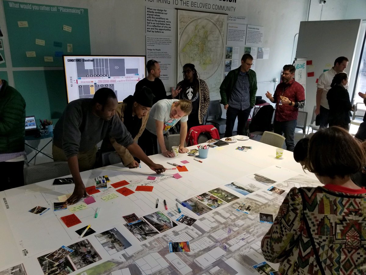 ATLCityStudio's tweet photo. Awesome to hear ideas for South Broad Street Design this morning at #DesignoverDonuts - great turnout, we are excited to see so many people engaged in the future of the neighborhood. #atlcitydesign https://t.co/q9315HjgKs