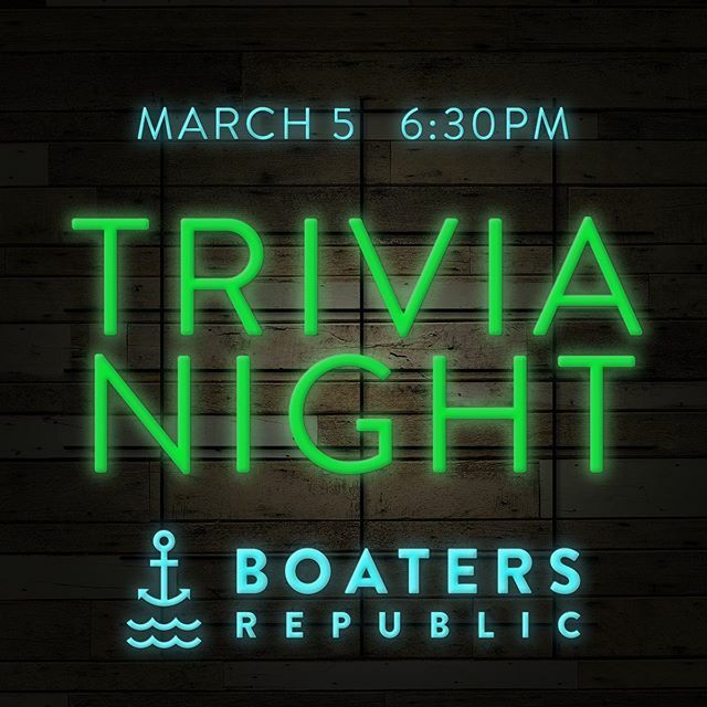 boatersrepublic's tweet image. Get ready for our first ever trivia night this Thursday! Grab a beer, listen to great music and put your knowledge to the test. #letsgetquizzical #boatersrepublic #drinklocalplaylocal #stpete #bigstorm #greenbench #stpetebrewing #3Daughters instagram.com/p/B9HzcHKJO4j/