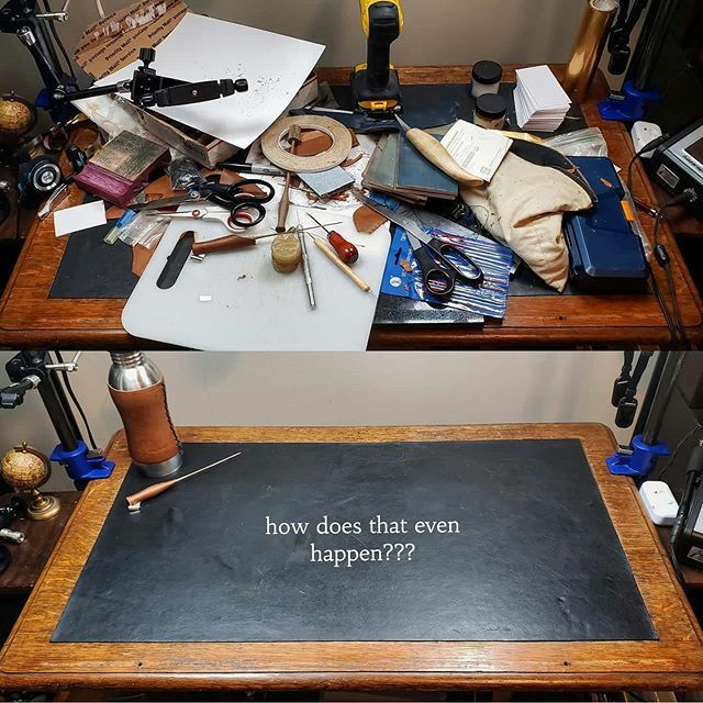 My desk seems to be stuck in a constant loop transitioning from one to the other. It is not uncommon for it to cycle through literally multiple times in a day. 🤦🏻‍♂️🤦🏻‍♂️🤦🏻‍♂️ #artistdesk #mrmgward #idowaytoomanythings #justabitofsillinessreally