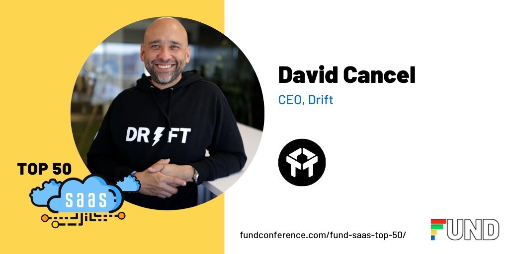 ⭐SaaS Top 50 spotlight on <a href="/dcancel/">David Cancel</a> CEO of @Drift!

David and his team are impacting the way businesses buy from businesses with a conversational marketing platform that emphasizes the value of human interactions and connection.

hubs.ly/H0ndLqh0