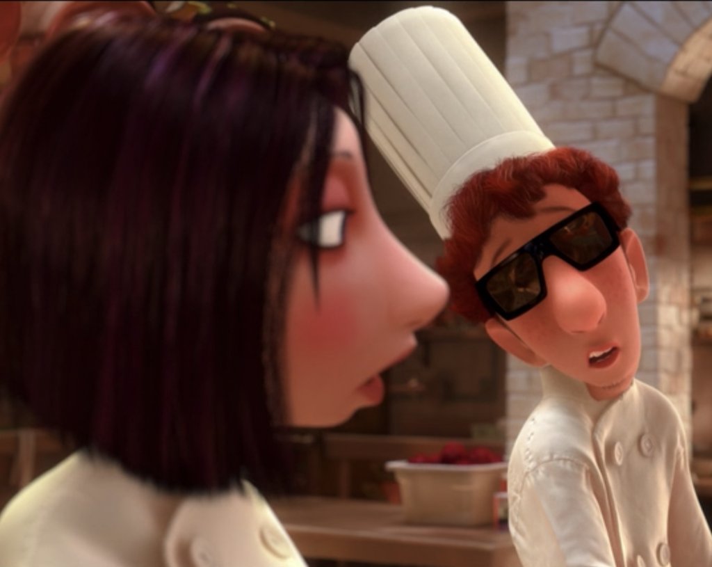 Pixar's tweet photo. Too cool for culinary school. 😎 https://t.co/GWV6ufJKrE
