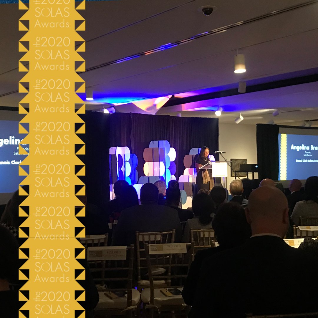 welcomingcenter's tweet photo. "I received this beautiful award, on behalf of all of you, who have come to this country, with all our differences, that we remember and constantly work on influencing and engaging in spaces that celebrate diversity." - Angelina Branca, 2020 Solas Honoree #SolasAwards https://t.co/aHK2fVns0T