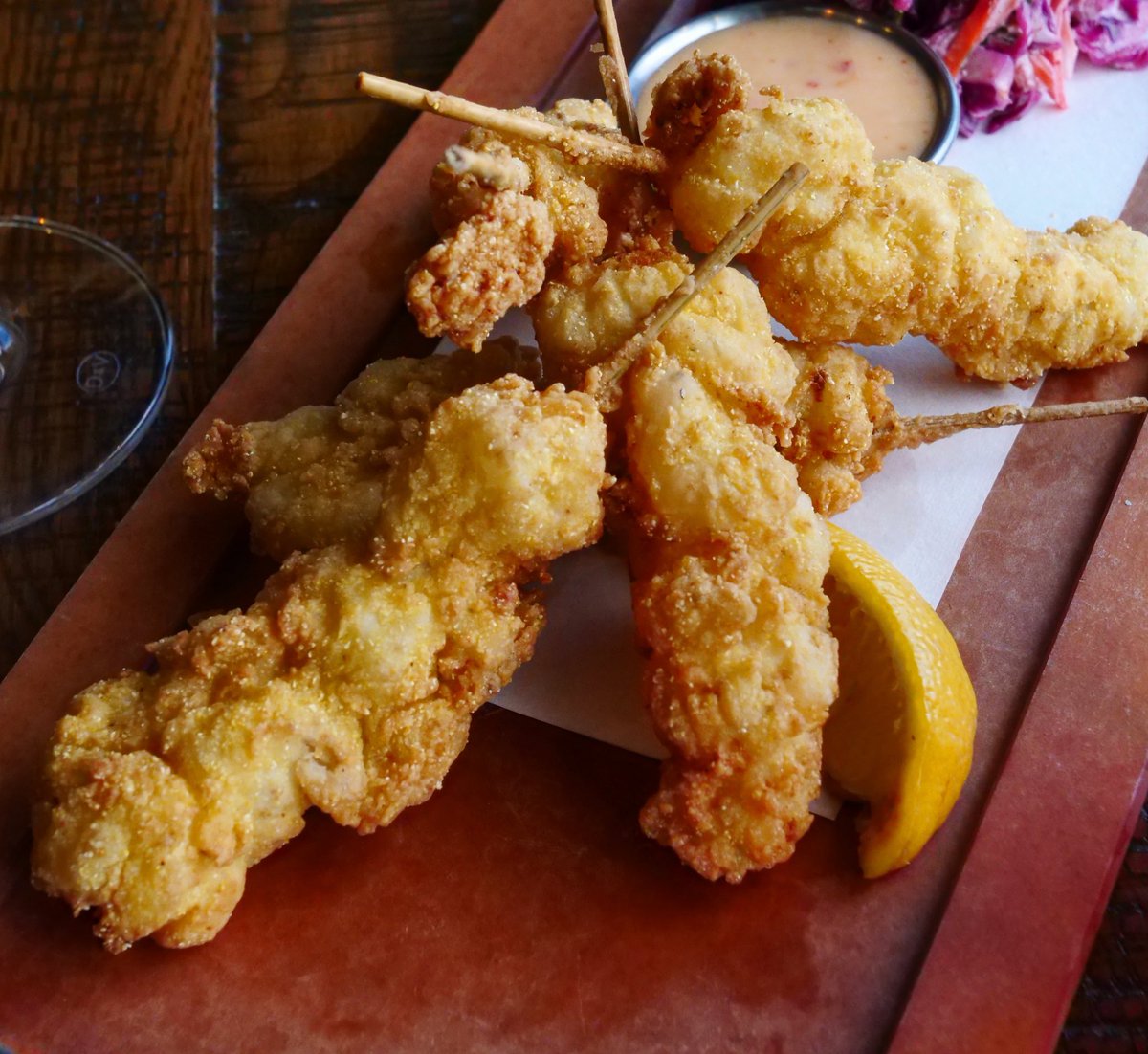 Celebrate #fryday with a Paddlefish classic—Lobster Corn Dogs!
