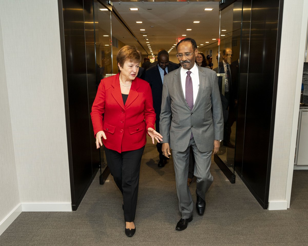 KGeorgieva's tweet photo. It was great to see Minister Beileh. Our membership has recognized Somalia’s incredible commitment to economic reforms, with more than 100 countries supporting the process to provide comprehensive debt relief – a bright spot at a time of great uncertainty. https://t.co/jFmT1E7TKC https://t.co/3Wz9SmO5lY