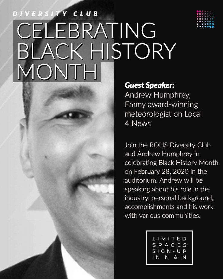 Wasn't Andrew Humphrey great?!?! 😀 Big thank you to Andrew for coming to <a href="/royaloakschools/">Royal Oak Schools</a> #ROHS and sharing his story! We appreciate you! Thank you for helping us celebrate #BlackHistoryMonth2020! 👊 <a href="/Local4News/">Local 4 WDIV Detroit</a> is lucky to have you. 😊 #WeloveAndrewHumphrey