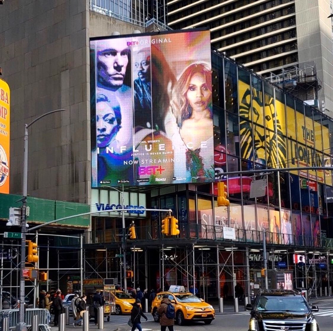 A #timessquare billboard! Are you watching Influence, #NewYork?!🗽<a href="/betplus/">BET+</a> #betplus #influence #nyc #billboard #timessquarenyc #manhattan #streetview #bet #murdermystery
