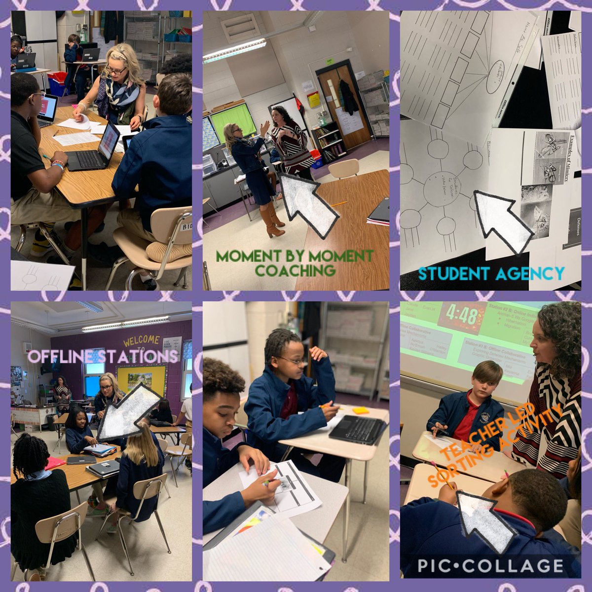 BeckyFunderburk's tweet photo. Balanced station rotation model in @Christina9463 6th grade SCI class @STMSWildcats! Active engagement and zero behavioral disruptions. Coaching w @Catlin_Tucker with loads of strategies!!! @PersonalizeSC #BLinaction @elissakcox @consalvi_david https://t.co/DkZq9qGeny