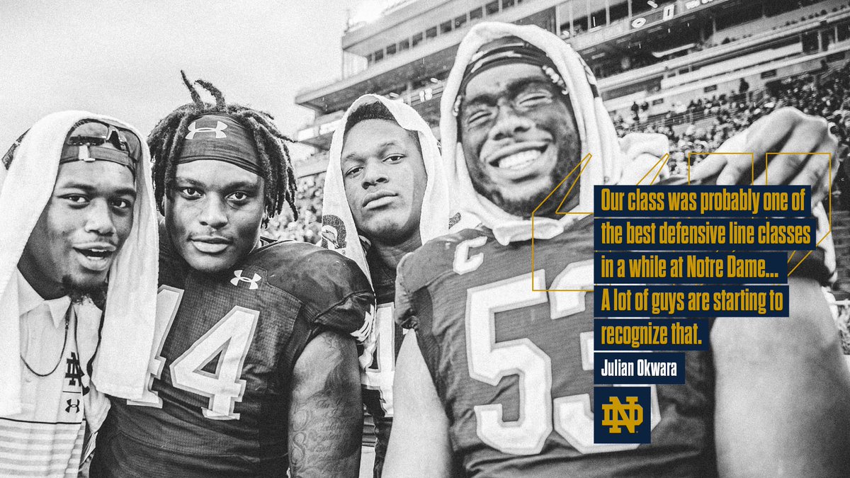 There have been a lot of great defensive lineman play at Notre Dame. This is another special group of young men. Can’t wait to see what the future holds for <a href="/khalid_kareem53/">Khalid Kareem</a> @julian_okwara <a href="/JJammer44/">Jamir Jones™</a> 🍀🍀