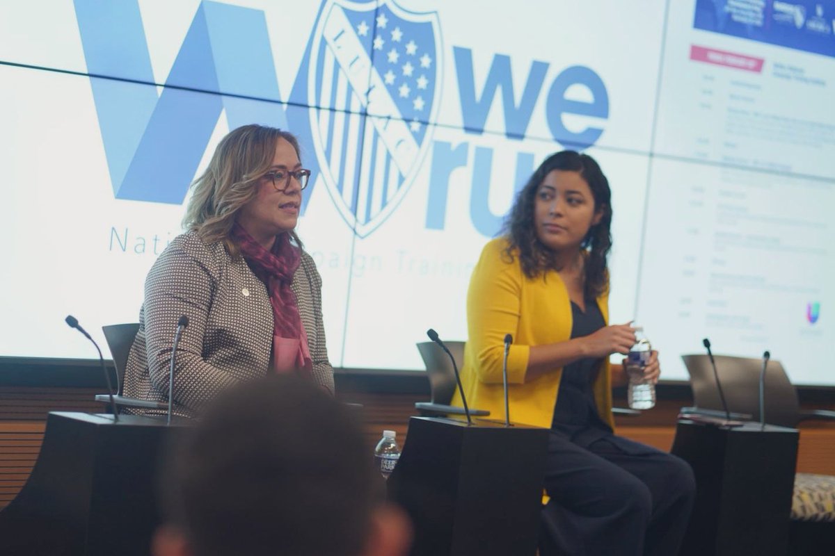 LULAC's tweet photo. For our Si Se Puede Luncheon, Councilwoman @nancy_navarro of @MoCoCouncilMD and @lachicamayra of @latinovictoryus shared their stories as Latina elected leaders and what those victories meant for them and their communities. #WeRun2020 #RiseToLeadership https://t.co/RfGfPRctzu
