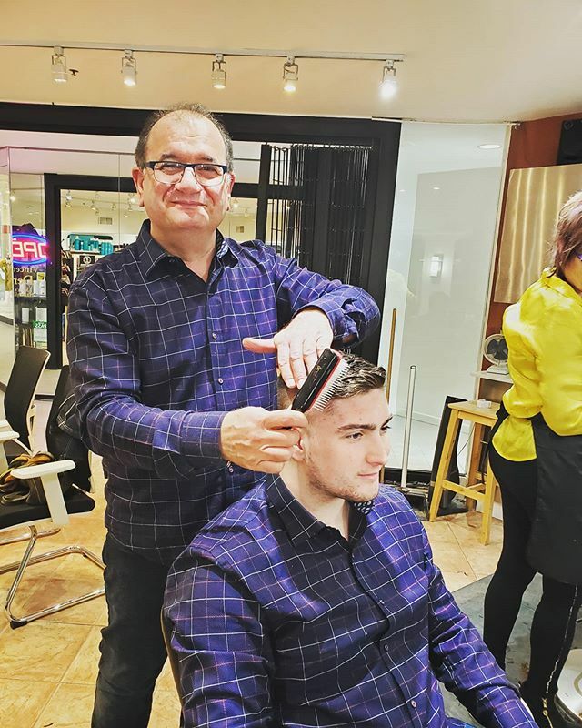 VincentsDen4Men's tweet photo. When your client is dressed like you, you are absolutely thrilled. #mensgrooming #menshair #menscut #hairbyjohnfreda #barber #barberlife💈 #toronto #etobicoke #thekingsway #humbertown https://t.co/V7f2W7MGe0 https://t.co/sNWs767RWo