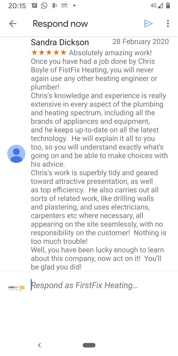 Think this may be the best review I've ever had.....no act on it! <a href="/OXHEATSUPPLIES/">OHS LTD</a> <a href="/jgcplumbingheat/">JGC Plumbing&heating</a>