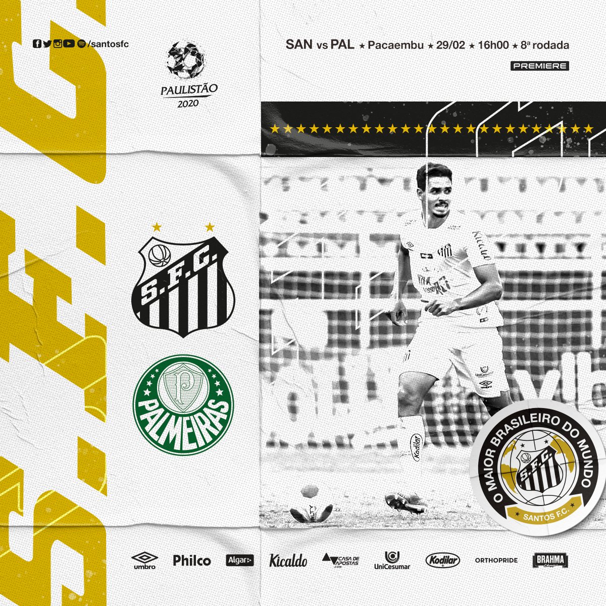 SantosFC's tweet photo. Santos, Santos, Santos sempre Santos! #SANxPAL
É o Peixão lutando em mais um clássico no Pacaembu! #VemProPaca https://t.co/SzPjeP9qjX