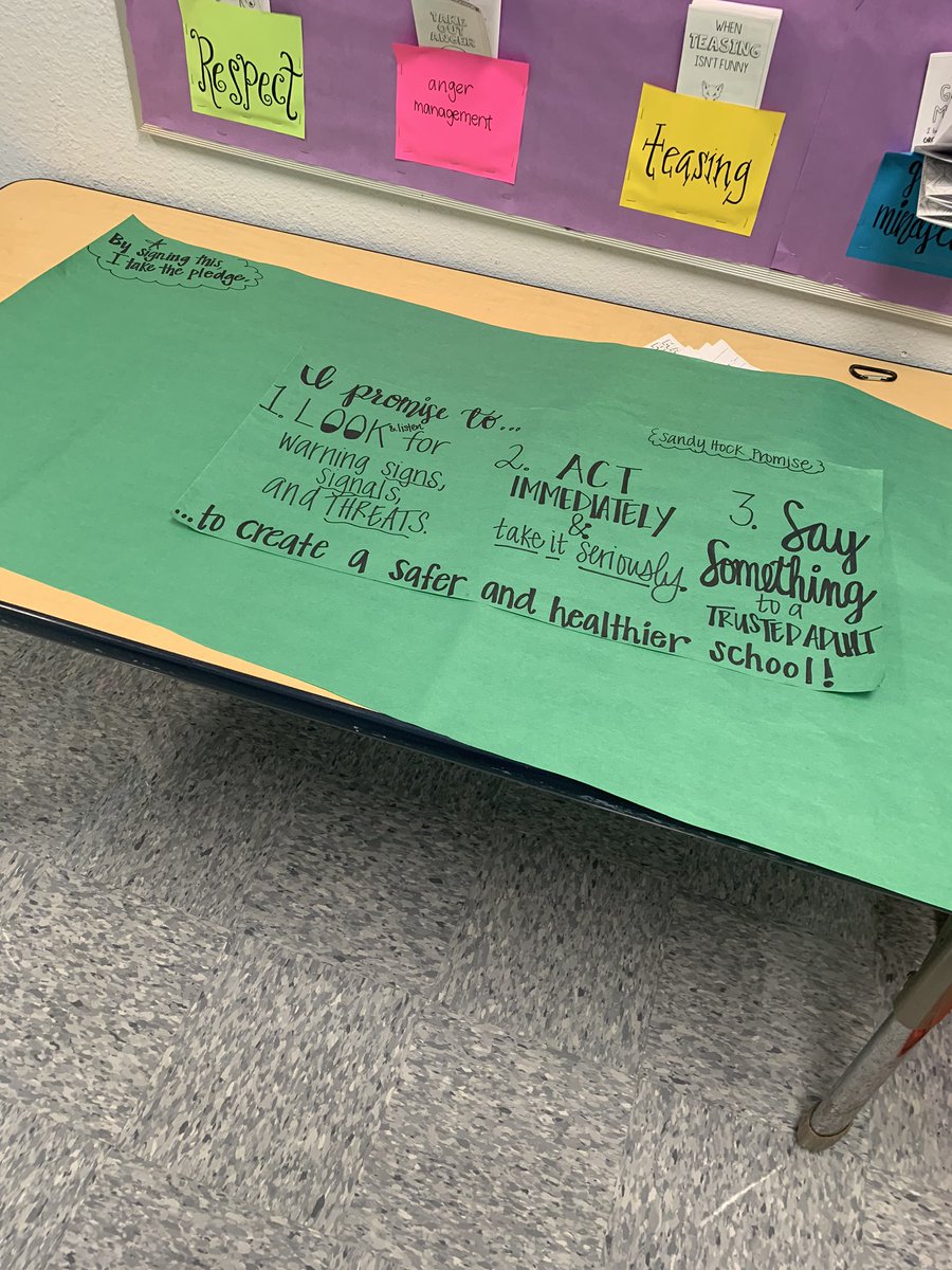 MissEmilySW's tweet image. Getting prepared for our Middle School students to sign the pledge on Monday!! Here’s to a safer and healthier school. @sandyhook @KLSTornados