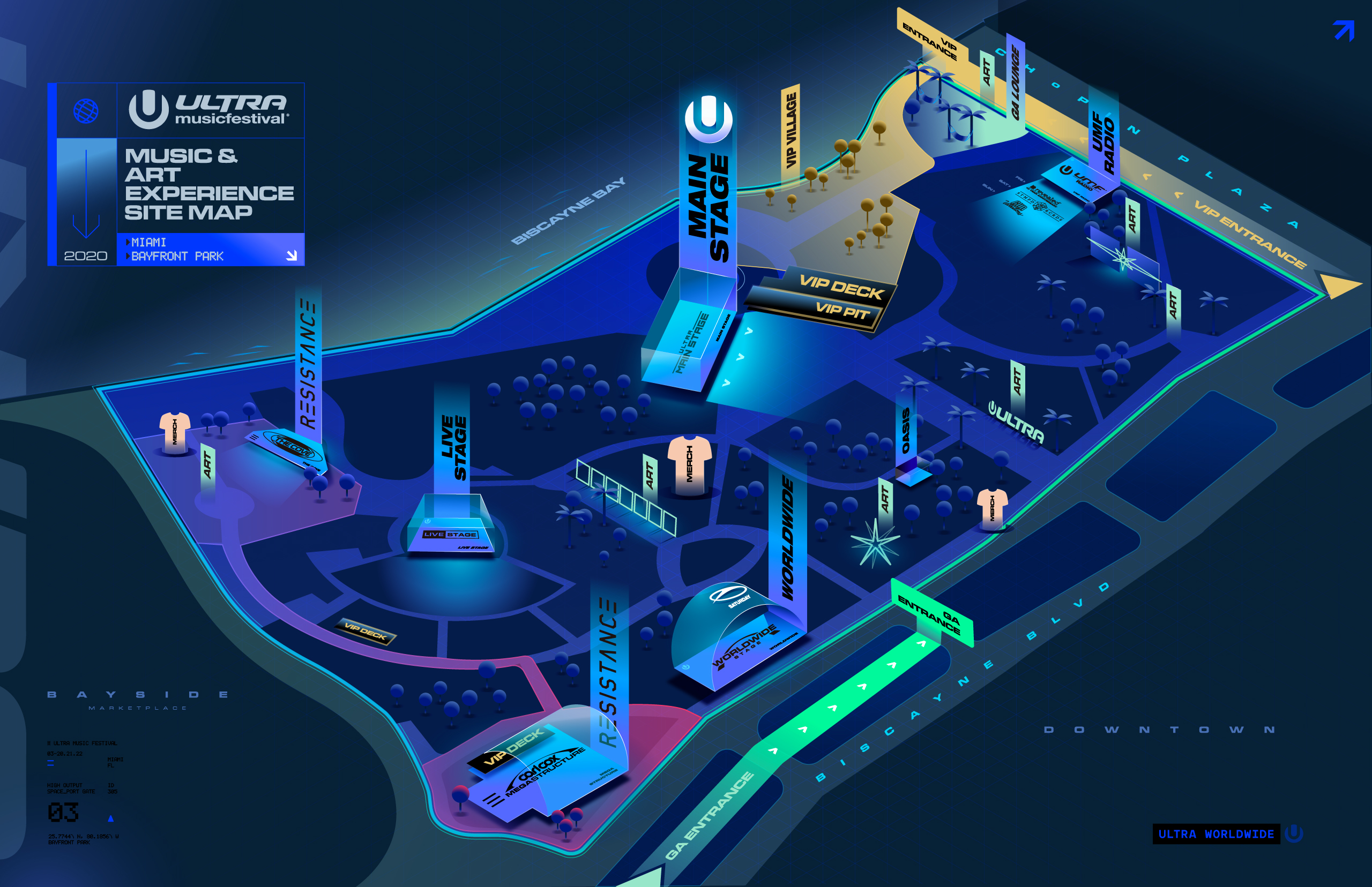 Ultra Music Festival 2020 map