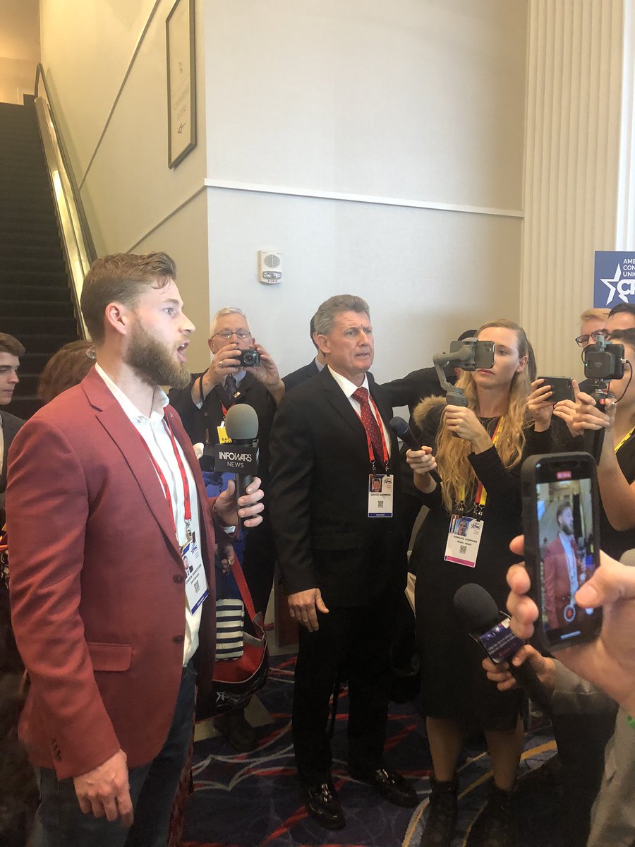 Info Wars Owen Shroyer claims to have been kicked out of CPAC. Security ...