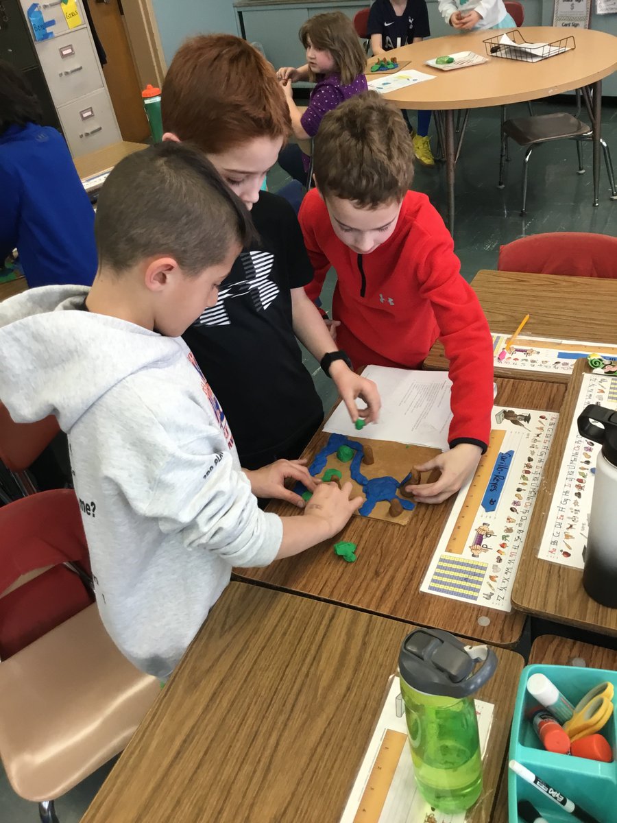 mrs_carlucci's tweet photo. Our Second Grade Scientists are hard at work making landform maps in science! 🗻🏝 🌊 #rhraccoons #scienceisfun #handsonlearning #cooperationiskey #terrificteamwork @RobertHunterES https://t.co/TXIIWXzg48