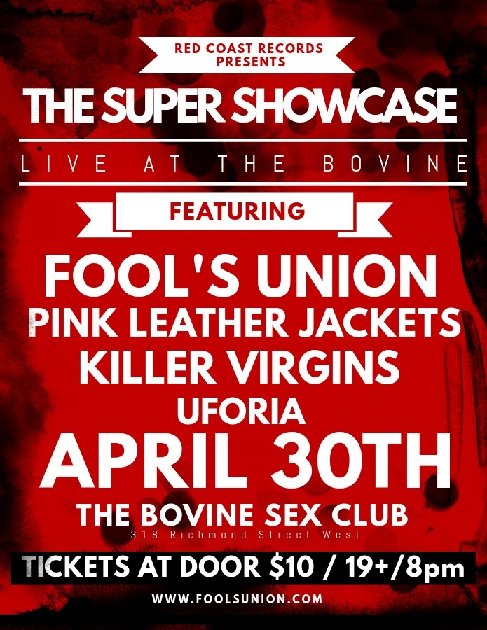 foolsunion's tweet photo. TORONTO! We're super pumped to be returning to @bovinesexclub April 30th for a Super Showcase with @PLJmusic, @KillerVirgins and @UforiaBand!
Tickets are $10 at the door, we'd love to see you there! #Toronto #FoolsUnion #LiveMusic https://t.co/ohv8EBc4ne